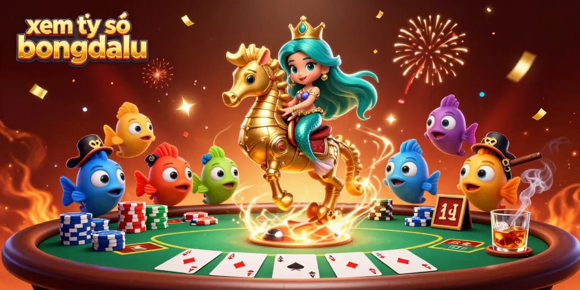 Bet on xem tỷ số bongdalu with engaging characters and poker elements in a dynamic illustration