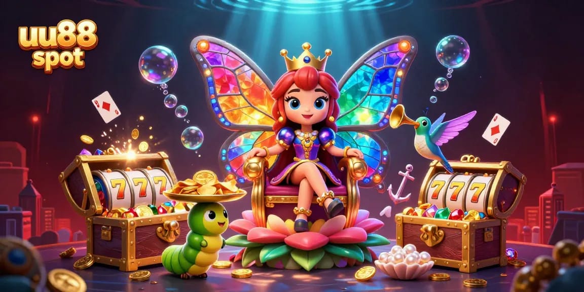 Experience the dynamic joy of uu88 slot with colorful symbols, cash prizes, and vibrant casino elements.