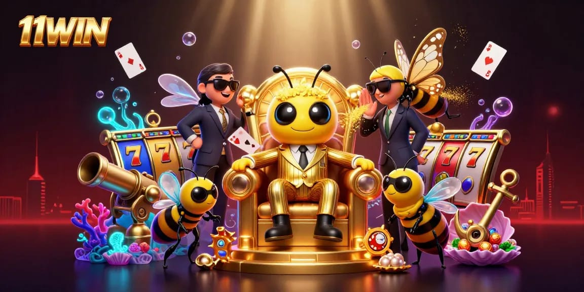 Experience 11WIN with a vibrant casino scene featuring the buzzing bumblebee mob boss.