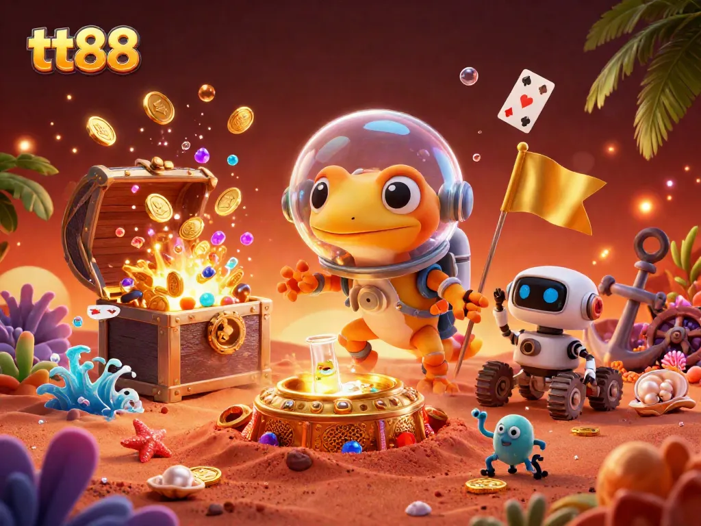 Spin into the excitement at tt88 with a Mars-themed casino adventure filled with gold!