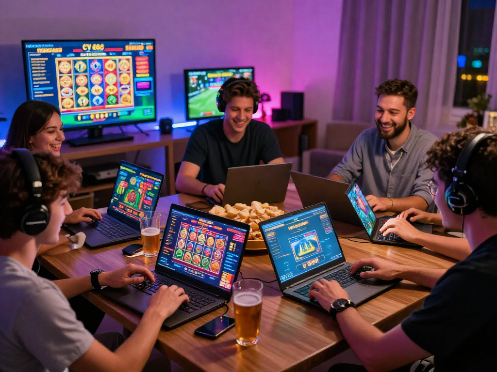 A dynamic online gaming experience with CV 666 featuring players enjoying live betting and casino games in a vibrant atmosphere.