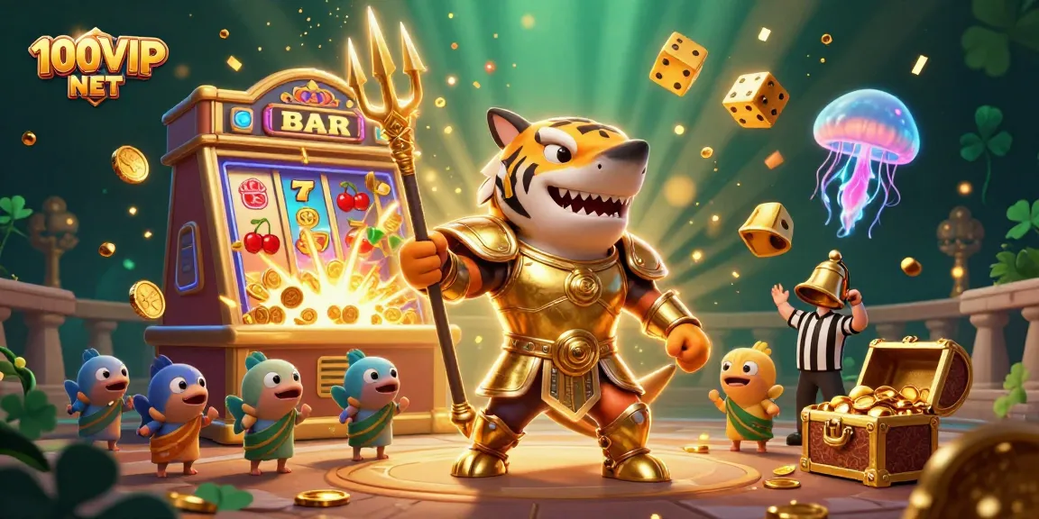 Experience thrilling bets at 100VIP NET with a vibrant underwater casino arena.