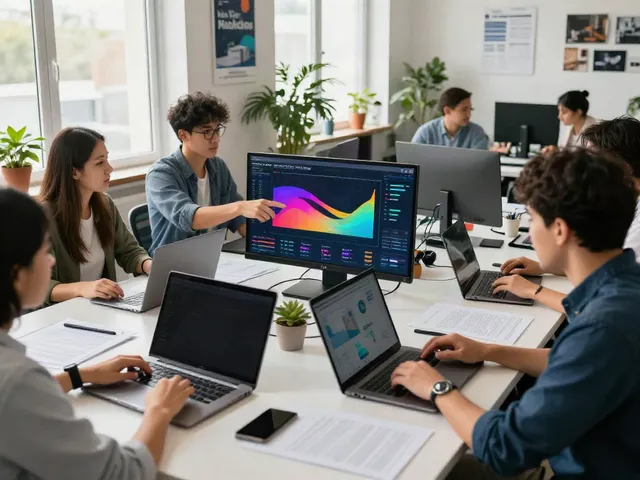 Team discussing instant indexing strategies in a modern digital marketing office.