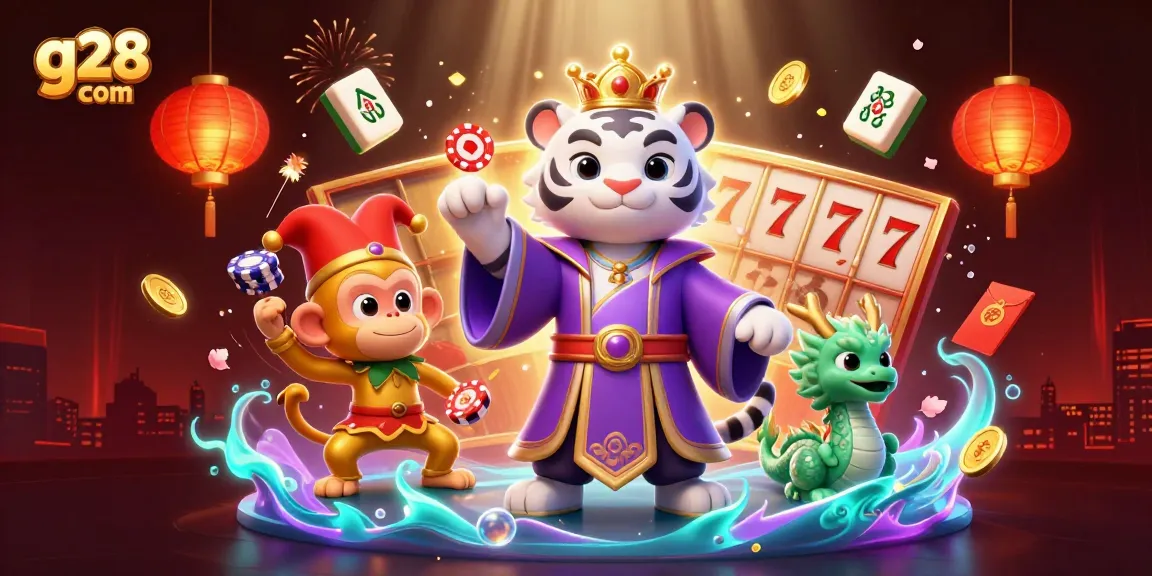 Experience thrilling gameplay with g28 com as a tiger, monkey, and dragon showcase casino excitement.