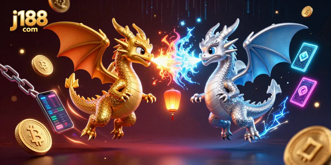 Experience thrilling gameplay at j188 com, where golden and silver dragons embody the essence of luck in casino adventures.