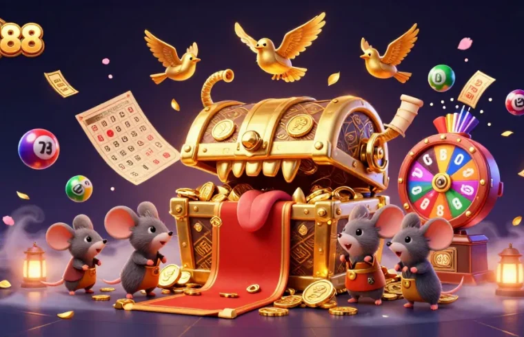 Experience the thrill of winning with the rich offerings of HM88, featuring vibrant lottery elements.